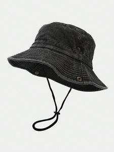 OEM Vente en gros de chapeaux au design de haute qualité Chapeau seau en jean réversible avec logo personnalisé brodé et imprimé Chapeau en jean pour hommes - Product Image 2