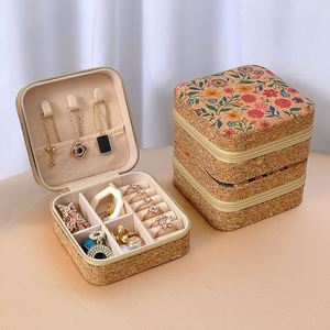 Estuche de Viaje para Joyas de Cuero PU, Caja de Joyería de Moda para Mujer, para Anillos, Collares y Pendientes - Product Image 3