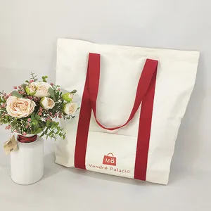 Functional and Roomy spacious large capacity Canvas Cotton Shopping Tote with Front Pocket Beach bag