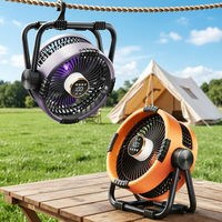 Ventilateur de camping électrique portable avec batterie au lithium polymère intégrée, écran LED, design pliable pour utilisation en extérieur et en voiture, en plastique
