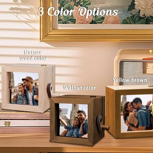 <span class=keywords><strong>Cadre</strong></span> photo <span class=keywords><strong>personnalisé</strong></span> en forme de livre à feuilles mobiles, album d'animation en bois fait main, boîte album à feuilles mobiles personnalisée avec lumière - Product Image 1