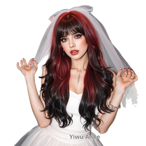Peluca de encaje frontal pequeña para mujer, cubre toda la cabeza, encaje transparente, peluca de cosplay para Halloween, disfraz de Navidad, ondas grandes, 180% de densidad - Product Image 5