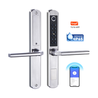 Cerradura Inteligente Electrónica Digital Ultrafina con Código Físico y Botón, Impermeable, TTLock, App Tuya, para Puertas de Aluminio y Madera de Perfil Estrecho