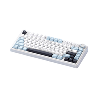 Teclado Mecánico Inalámbrico al 75% con Retroiluminación RGB, Control de Perilla, Interruptores Intercambiables en Caliente, Teclado Personalizado para Juegos