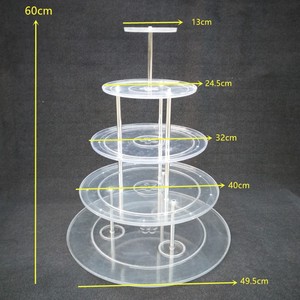 Estante de plástico de 5 capas para fiesta, <span class=keywords><strong>Torre</strong></span> acrílica para champán, boda, grado alimenticio - Product Image 5