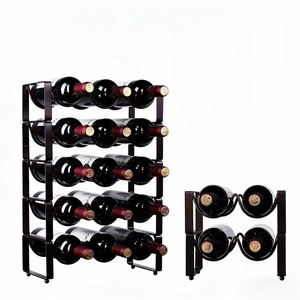Modern Minimalist Wine Rack Steel <b>9</b> Bottle Storage Shelf For Home Dining Table Decor - Product Image 2