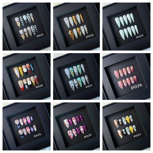 <span class=keywords><strong>Ongles</strong></span> en acrylique de luxe personnalisables, forme amande 3D, 10 pièces, 100% faits à la main, <span class=keywords><strong>faux</strong></span> <span class=keywords><strong>ongles</strong></span> de haute qualité - Product Image 4