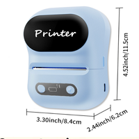 Printer Thermal Mini Portabel 58mm, Label 2 inci Perekat Sendiri, Antarmuka Nirkabel untuk POS dan Struk Barcode