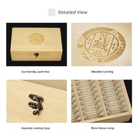 Boîte de rangement pour pièces de monnaie en bois massif avec 40 compartiments pour capsules de pièces, collection et présentation