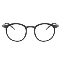 Monturas Ópticas Circulares Unisex de Diseño Moderno, Montura de Gafas de Acetato y Titanio
