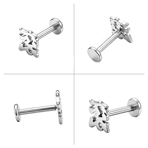 Orecchini a perno in titanio ASTM-F136 16G placcati <span class=keywords><strong>oro</strong></span> per <span class=keywords><strong>piercing</strong></span> labret, cartilagine, elice, <span class=keywords><strong>trago</strong></span> - Gioielli per il corpo per matrimonio - Product Image 3