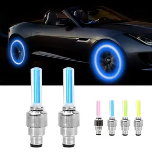 Luz LED para rueda de coche, linterna decorativa para válvula de neumático de motocicleta, lámpara de neón para radios con Flash