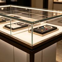 Wandmontierte Umweltfreundliche Langlebige Schmuck-Vitrine mit LED-Beleuchtung und Anpassbaren Farben für Juweliergeschäfte und Kioske