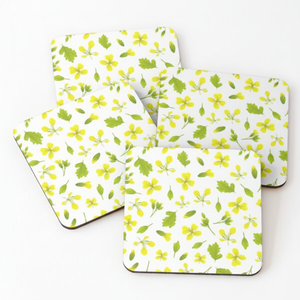 Nouveaux sous-verres en bois de manguier avec émail imprimé du fabricant indien Sous-verres de service de thé Ensemble de 4 pièces - Product Image 1