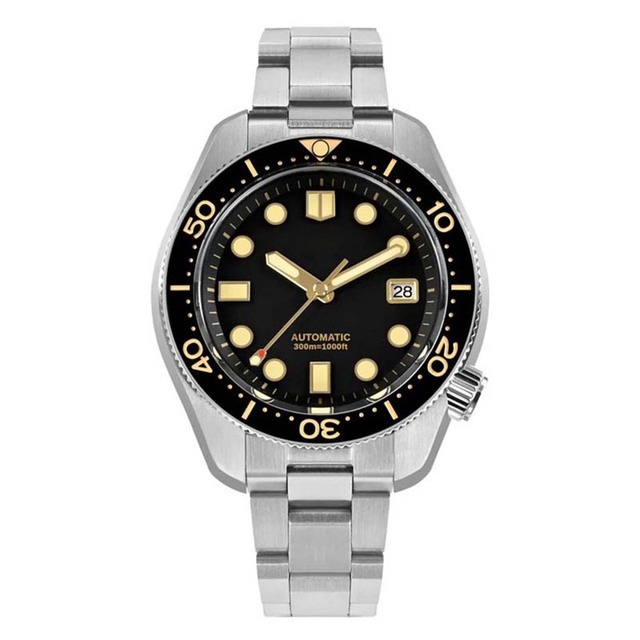 Vintage Custom Logo Sapphire Automatic Mechanical Watch Ceramic Bezel Super Luminous Coating Men 30ATM Wristwatch
