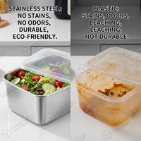 Contenants alimentaires modulaires en acier inoxydable anti-fuite, boîtes à lunch empilables de qualité alimentaire 304 pour la préparation des repas