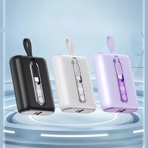 Mini batterie portable 10000 mAh 22,5 W, charge rapide bidirectionnelle avec 2 câbles intégrés pour iPhone et smartphones, meilleur <span class=keywords><strong>prix</strong></span> - Product Image 6