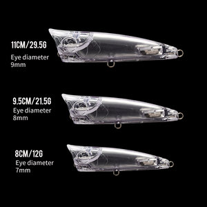 Leurres de pêche Topwater Popper 12g 21.5g 29.5g appâts durs artificiels flottants appâts de poisson d'eau salée non peints poisson d'eau douce saumon - Product Image 2