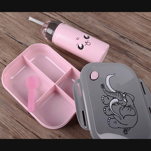 Elephant pattern microwave portable children's snack <b>box</b>, food storage <b>box</b>, water bottle lunch <b>box</b> <b>set</b> - Product Image 5