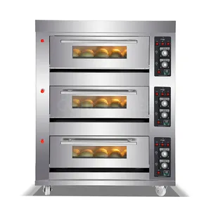 Kommerzieller Gas-Ofen für Küche, Bäckerei-Maschinen-Ausrüstung, Backofen, Brot-Kuchen, 3 Decks, 6 Tabletts, Guangzhou