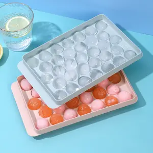2023 Factory Supplier Selling Round Ice Ball Maker Mold Mini Circle Ice Cube Tray with Lid Ice Ball Maker Mold Freezer