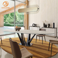 Ensemble de table à manger pliante moderne italienne, vente en gros d'usine chinoise, plateau en céramique en pierre frittée