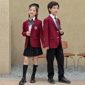 制服マルーンカラーセレモニアル西洋スタイル韓国の制服セット子供のための服 - Product Image 4