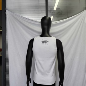 Canottiera Casual alla moda da <span class=keywords><strong>uomo</strong></span> a coste per sport e Fitness con strato di Base bianco per la stampa di <span class=keywords><strong>gilet</strong></span> con schermo americano estivo nuovo Design - Product Image 6