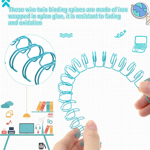 9/16 pollici Twin Loop spine doppia bobina ad anello colori freschi filo vincolante <span class=keywords><strong>per</strong></span> ufficio e scuola taccuino e la creazione di File - Product Image 3