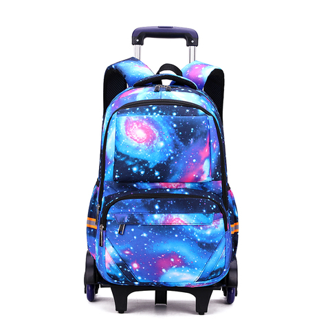 Wholesale Large Capacity Boys Rolling Backpack Detachable Students School Trolley Backpack for Outdoors