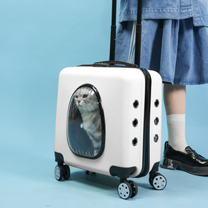 Sac de transport pour chat blanc transparent 7 kg et plus, valise de voyage pour animaux de compagnie - Product Image 1
