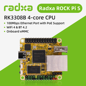 Carte embarquée ROCK Pi S RK3308B 4 cœurs, LAN 100 Mbps, PoE, WiFi 4, 4.2, développement SBC Radxa - Product Image 3