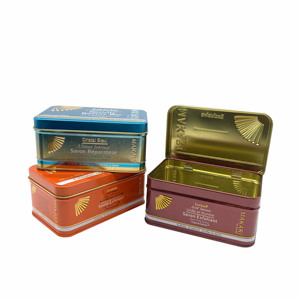 Chinese Manufacturer tin box soap Tinplate Rectangular Tin metal medicine box candy Metal Tin Box with hinged lids