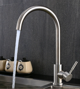 304 Stainless Steel Kitchen Faucet <b>Brushed</b> Finish Single Handle Mixer Tap - Product Image 6