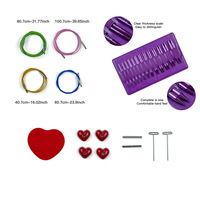 Juego de Agujas Circulares Intercambiables de Aluminio Morado en 13 Tamaños con Bolsa de Tela para Proyectos de Tejido de Suéteres DIY