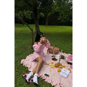 Vestido Rosa Jolanda con Estampado de Cuadros - Product Image 5