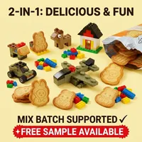 Biscuits durs aromatisés au beurre de 50g en forme de lapin mignon avec jouet surprise, vente en gros