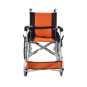 Fauteuil roulant de transport manuel rouge, en aluminium pliable léger et compact, siège de 24 "pliable pour une portabilité facile - Product Image 4