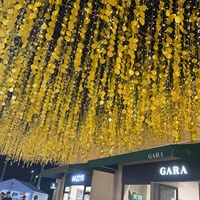 LILIS Rideau de vent en plastique de haute qualité avec guirlande de paillettes dorées pour décoration extérieure de rues piétonnes, couloirs et plafonds