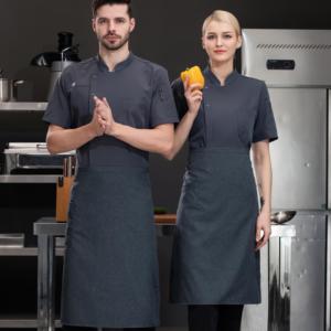 2 Boutons Elastique Chinois Hommes Femmes Unisex Cuisine Restaurant Baker Cafe Cooking Chef Shirt Jacket Cook Uniform Coat - Product Image 5