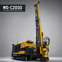 Plateforme de forage minier WD-C2000 de 2000 m avec plateforme sur chenilles entièrement hydraulique robuste pour l'exploration en milieu tropical