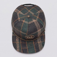 Casquette Snapback à visière plate en toile à carreaux, imprimé topographique, 6 panneaux, perforations laser respirantes, patch drapeau USA, pour le golf, hommes et femmes