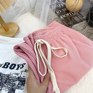 <span class=keywords><strong>Pantaloni</strong></span> Estivi da <span class=keywords><strong>Donna</strong></span> a Gamba Larga di Tendenza Vita Alta Casual Tinta Unita <span class=keywords><strong>Plissettati</strong></span> da Streetwear - Product Image 5