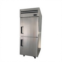 Congélateur vertical commercial à 2 portes en acier inoxydable, -12°C ° C ~ -21 ° Congélateur à refroidissement par air pour restaurant, hôtel, traiteur, cuisine