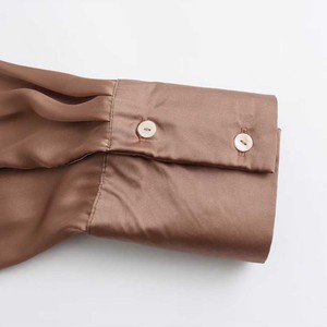 SHENZHU Camicette in Seta Satinata da Donna, Nuova Moda Autunno 2024, Camicie Vintage a Maniche Lunghe, Bluse Chic - Product Image 5