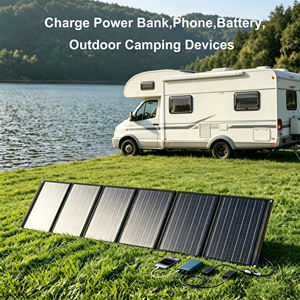 แผงโซลาร์เซลล์แบบพับได้ Alecter 90W โมโนคริสตัลไลน์ 18V DC พร้อมพอร์ต USB DC สำหรับชาร์จไฟแบบพกพา เหมาะสำหรับการเดินป่ากลางแจ้ง - Product Image 3