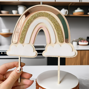 Decoración <span class=keywords><strong>de</strong></span> Pastel Reutilizable y Ecológica con Diseño <span class=keywords><strong>de</strong></span> Arcoíris y <span class=keywords><strong>Nubes</strong></span> para Fiestas <span class=keywords><strong>de</strong></span> Cumpleaños Infantiles - Product Image 4
