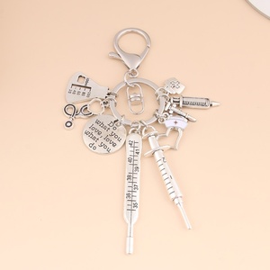 Nouveau porte-clés médical, porte-clés médical, thermomètre en verre gradué, aiguille, tube, porte-clés, cadeau pour médecins et infirmières, bijoux - Product Image 2