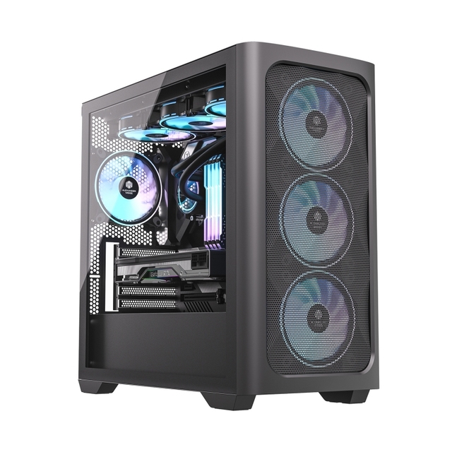 Computer Case Tempered Glass, Gaming PC Case Support Dual 360mm AIO/Radiator Cable Management, Desktop Computer Chassis