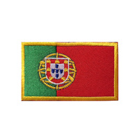 Hannuo prix d'usine logo personnalisé brodé autocollant Patch doré jaune bordure thermocollant à coudre drapeau britannique Patch